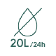 Capacité de déshumidification 20l/24h