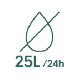 Capacité de déshumidification 25l/24h