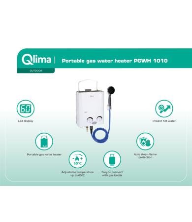 Qlima Chauffe-eau portable à gaz PGWH 1010 Blanc - La Poste